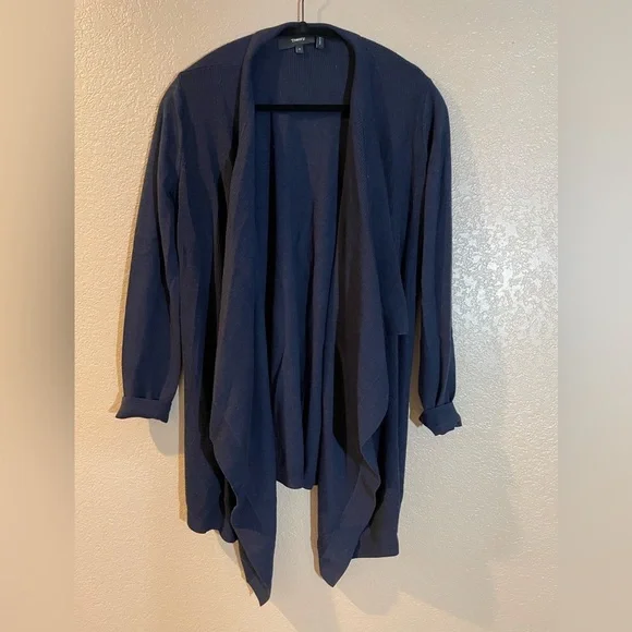 Theory Midnight Blue Women's Draped Cardigan with Pockets - Picture 1 of 8